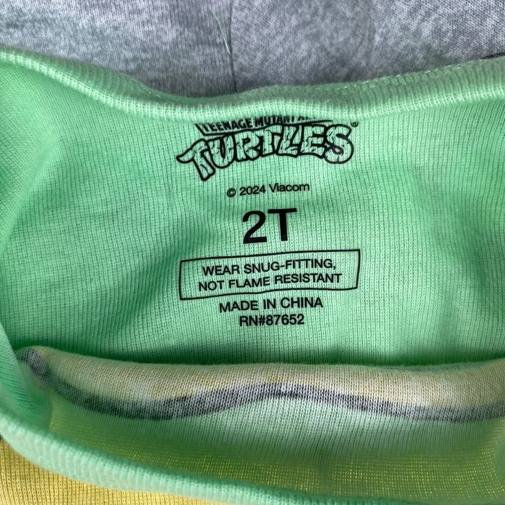 Teenage Mutant Ninja Turtles Lot of 2 Pajama Top Boys 2T Green Cartoon Character
